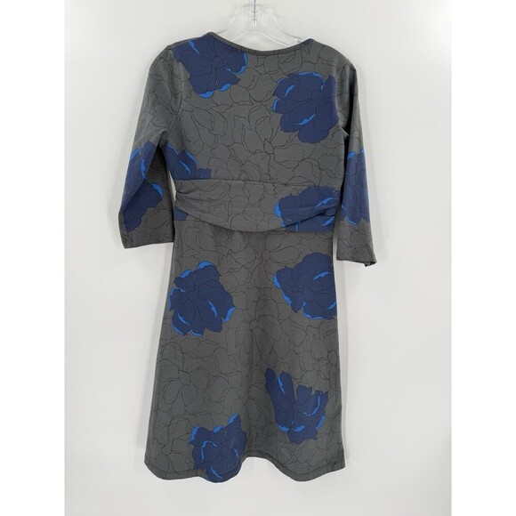 Patagonia Margot Dress Size MEDIUM Gray With Blue Floral Design Easy Wear EUC - Picture 7 of 12
